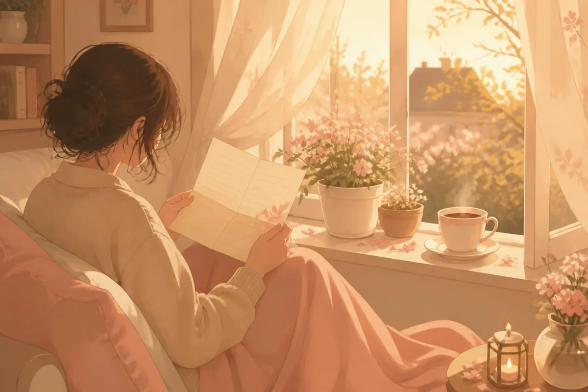 Reading a letter written from your shared memories